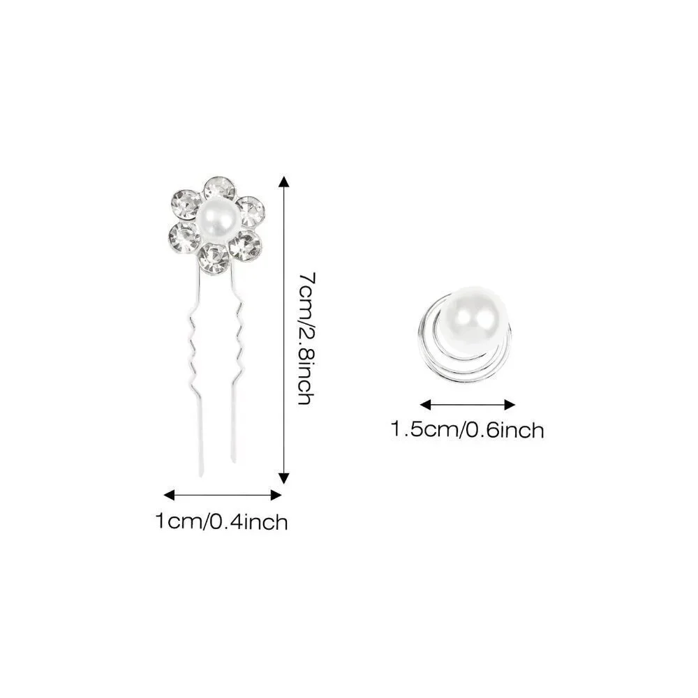 36 Pack Sparkly Silver Rhinestone Pearl Flower Butterfly Bridal Hair Side Combs+